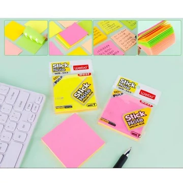 JEGYZETTÖMB WEIBO WB-302 5 SZÍNŰ ÖNTAPADÓS 75X75 100LAP